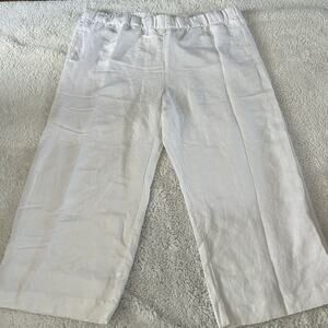 Linen Blend White Wide Leg Pants from H&M - effortless luxury.
